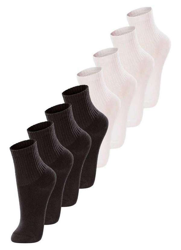 Vista 2 Kit com 8 pares de Meias Infantil Cano Médio Lupo 2727-088 Preto-Branco Lupo