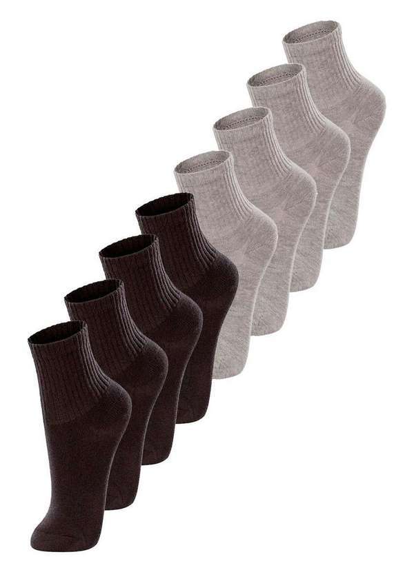 Vista 2 Kit com 8 pares de Meias Infantil Cano Médio Lupo 2727-088 Preto-Mescla-Areia Lupo