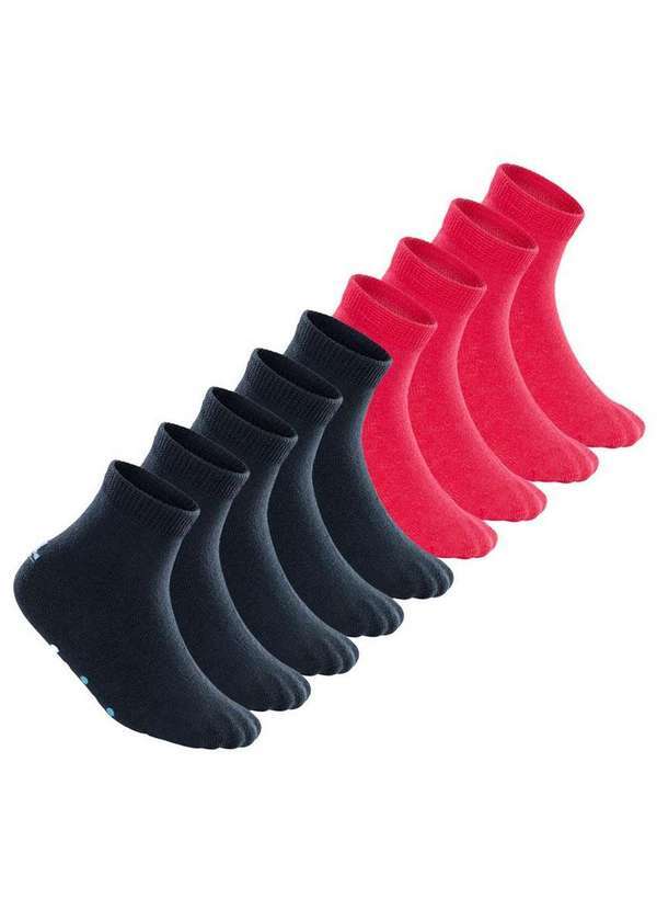 Vista 2 Kit 9 pares de Meias Bebê Antiderrapante Lupo 2041-032 Marinho-Rosa Lupo