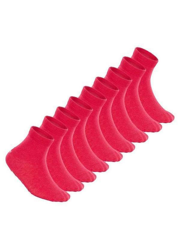 Vista 2 Kit 9 pares de Meias Bebê Antiderrapante Lupo 2041-032 Rosa Lupo