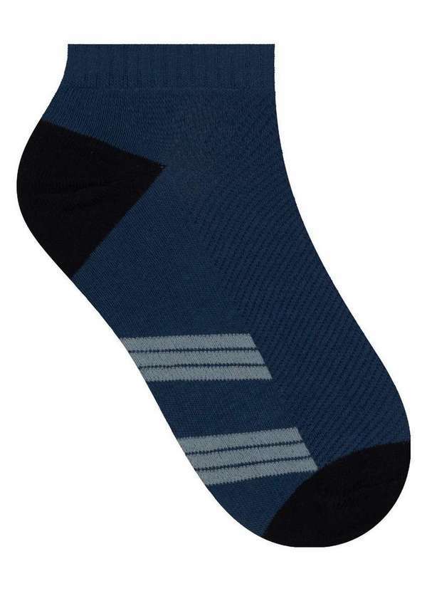 Meia Infantil Cano Curto Selene 5045-001 500-Azul-Petróleo-Preto