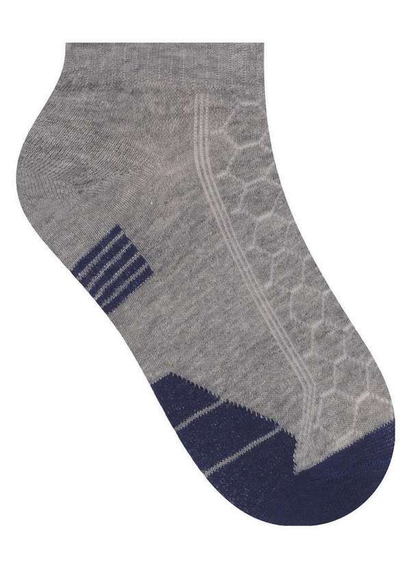Vista 2 Meia Infantil Cano Curto Selene 5045-001 501-Cinza-Mescla-Marinho SELENE