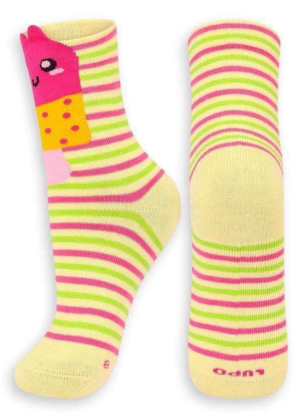 Vista 2 Meia Infantil Cano Médio Lupo 2640-033 3090-Amarelo Lupo