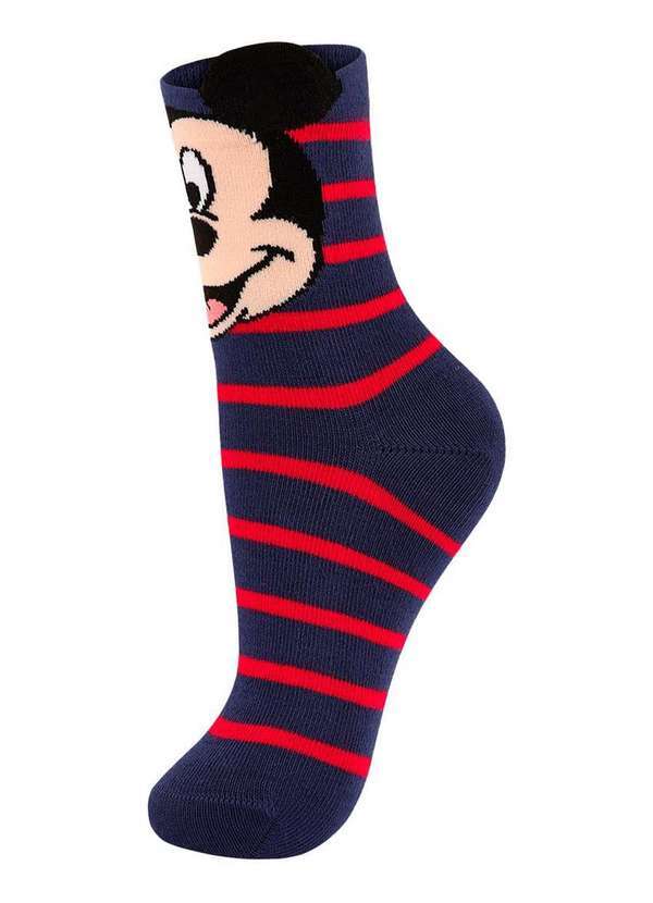 Vista 2 Meia Infantil Cano Médio Mickey Lupo 2394-008 2660-Azul Disney Disney