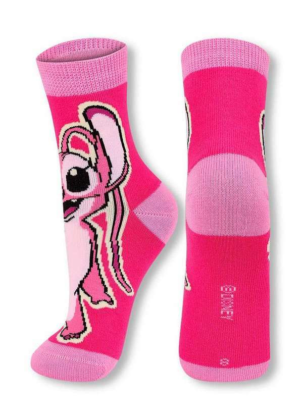 Meia Infantil Cano Médio Stitch 2402-004 5450-Rosa-Fruti