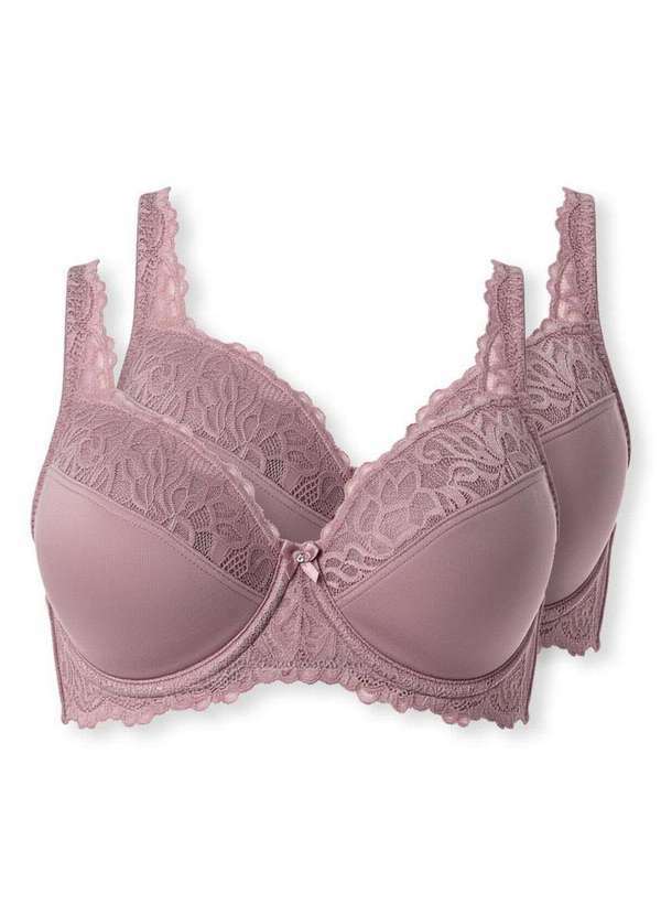 Vista 2 Kit com 2 Sutiãs com Aro e Bojo Iridien Demillus 65204 Taça B Lilás-Místico Demillus