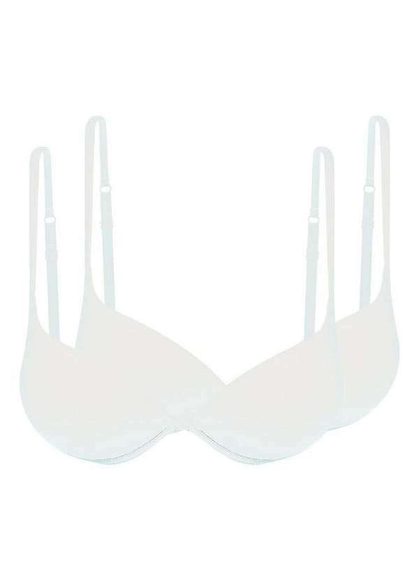 Kit com 2 Sutiãs com Aro e Bojo Push Up Hope 2384 Taça B Branco