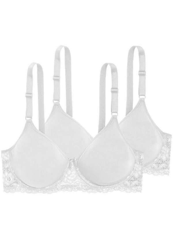 Kit com 2 Sutiãs com Aro e sem Bojo W Triumph Brigitte 24785 Branco