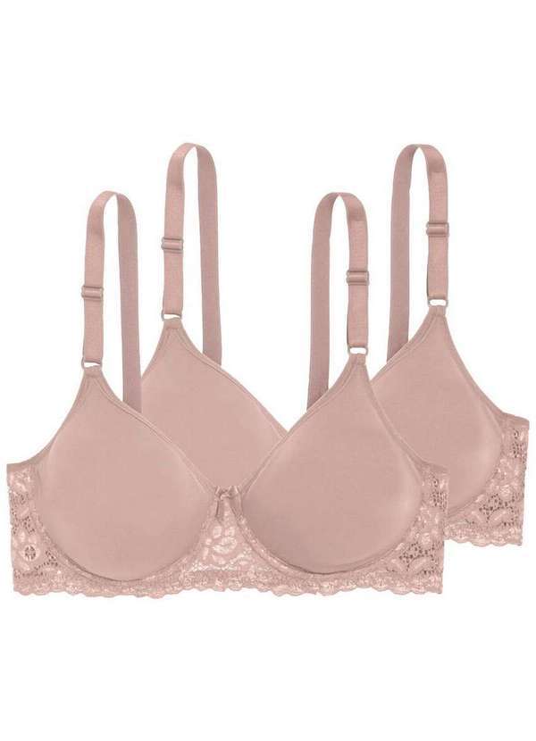 Kit com 2 Sutiãs com Aro e sem Bojo W Triumph Brigitte 24785 Mink