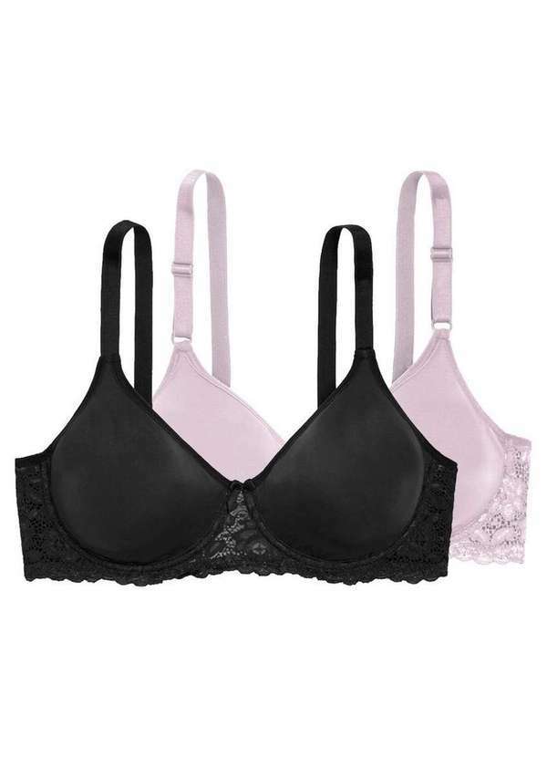 Kit com 2 Sutiãs com Aro e sem Bojo W Triumph Brigitte 24785 Preto-Alvorada