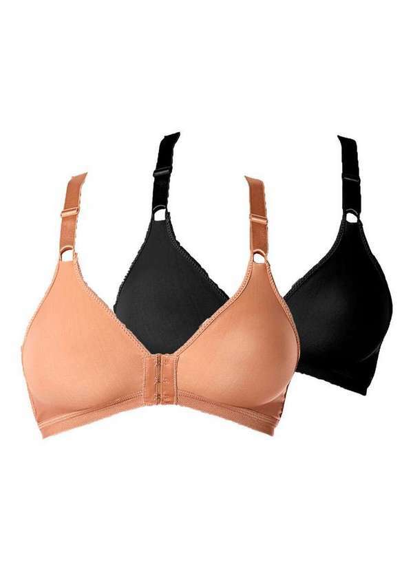 Vista 2 Kit com 2 Sutiãs Demillus 61818 Taça B Colorido 55-Bege-Rosado Demillus
