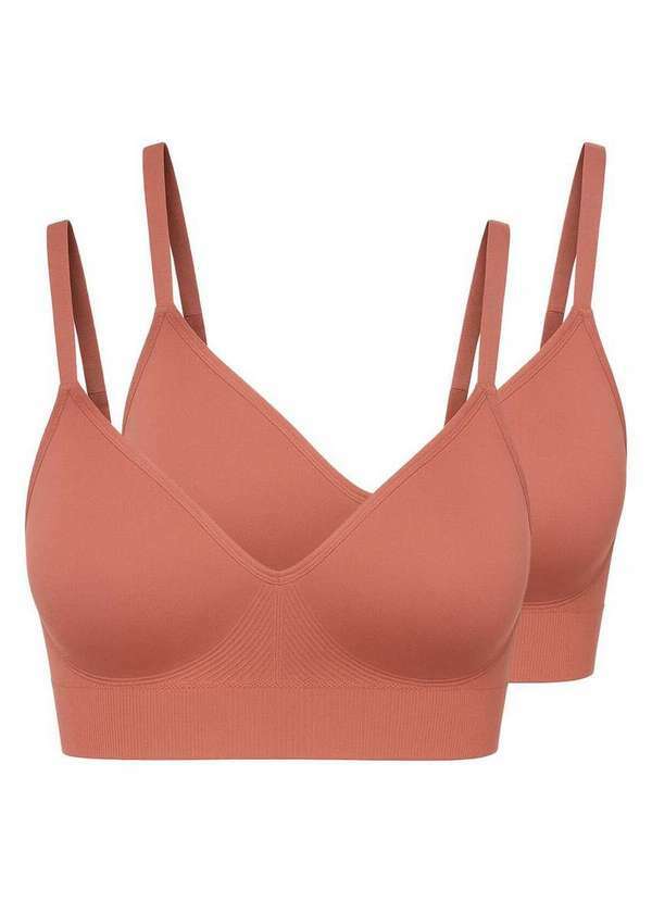 Vista 2 Kit com 2 Sutiãs sem Aro com Bojo Liz 51302 Rosa-Mônaco Liz