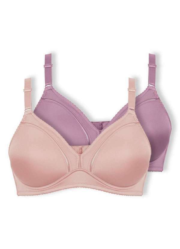 Vista 2 Kit com 2 Sutiãs sem Aro e sem Bojo Duloren 111214 Taça B Castanho-Beringela Duloren