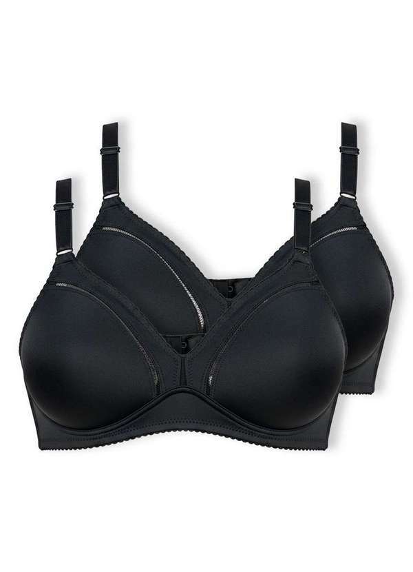 Vista 2 Kit com 2 Sutiãs sem Aro e sem Bojo Duloren 111214 Taça B Preto Duloren