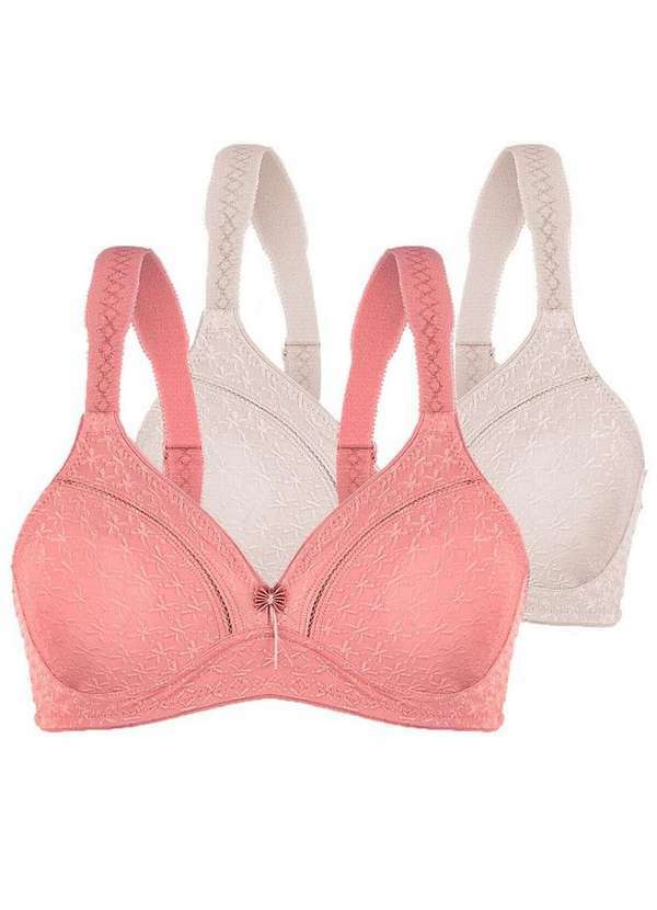 Vista 2 Kit com 2 Sutiãs sem Aro e sem Bojo Duloren 111248 Taça B Argile-Rosé-Beige-Foncè Duloren