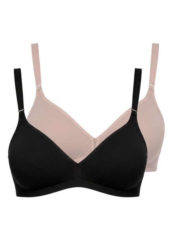 Vista 2 Kit com 2 Sutiãs sem Aro e sem Bojo Love Secret 899300 331-Preto-Chocolate Love Secret