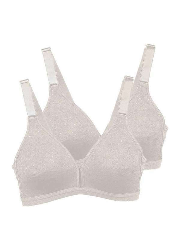 Vista 2 Kit com 2 Sutiãs sem Aro e sem Bojo Olimpo Demillus 61019 Pérola Demillus