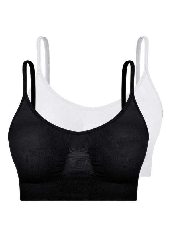 Kit com 2 Top sem Aro e sem Bojo Hope S21020 Preto-Branco