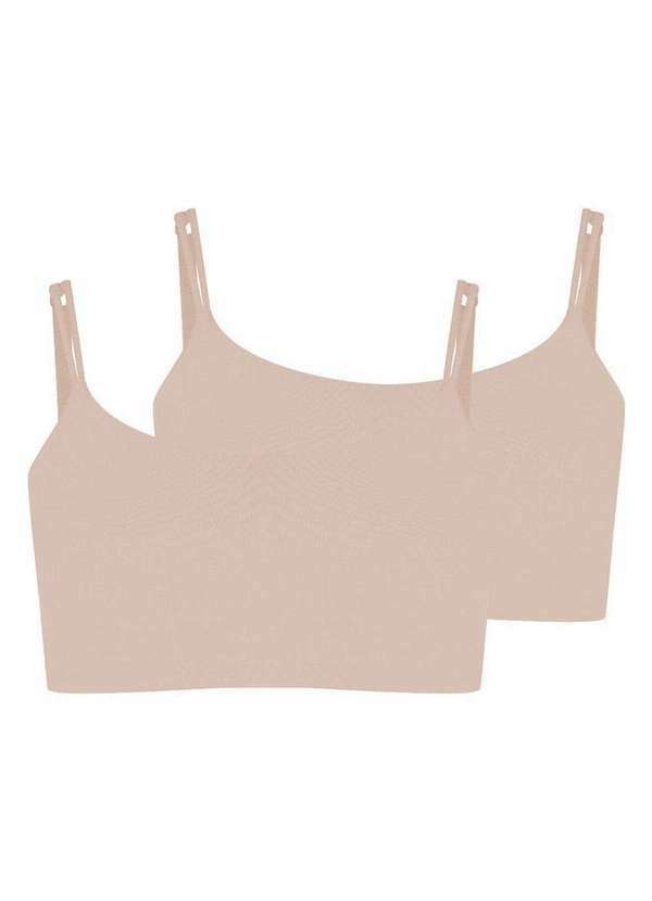 Vista 2 Kit com 2 Tops sem Aro com Bojo Removível Hope 2186 Ballet Hope