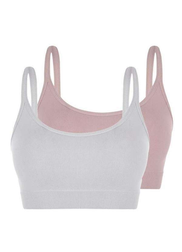 Vista 2 Kit com 2 Tops sem Aro e sem Bojo Loba 41018-001 Branco-Nude Lupo Lupo