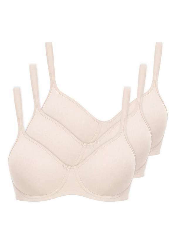 Kit com 3 Sutiã com Aro e sem Bojo W Triumph Shape 24814 Taça B Base