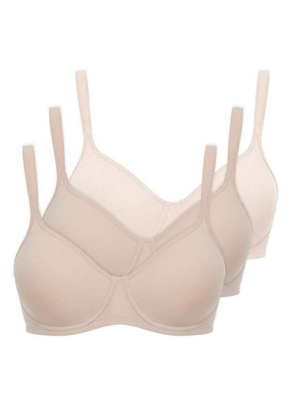Vista 2 Kit com 3 Sutiã com Aro e sem Bojo W Triumph Shape 24814 Taça B Mink-Base Triumph