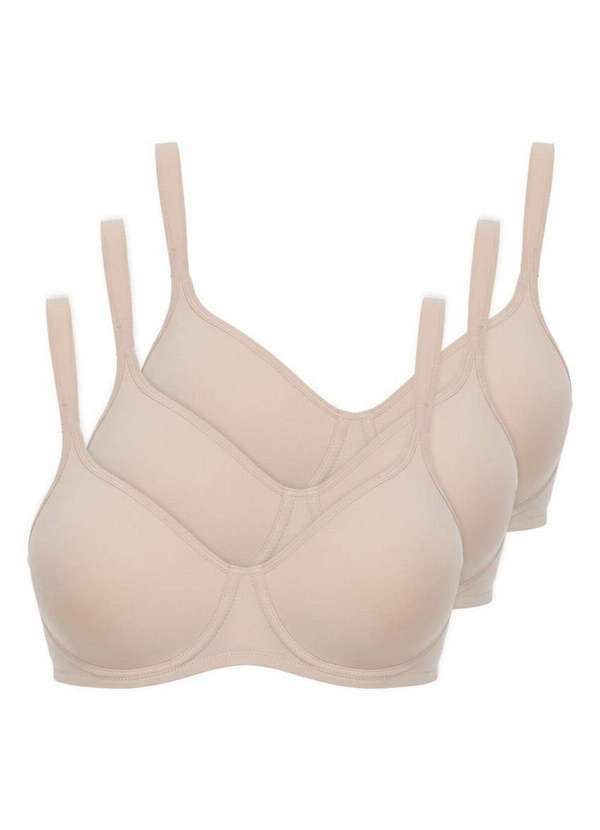 Kit com 3 Sutiã com Aro e sem Bojo W Triumph Shape 24814 Taça B Mink