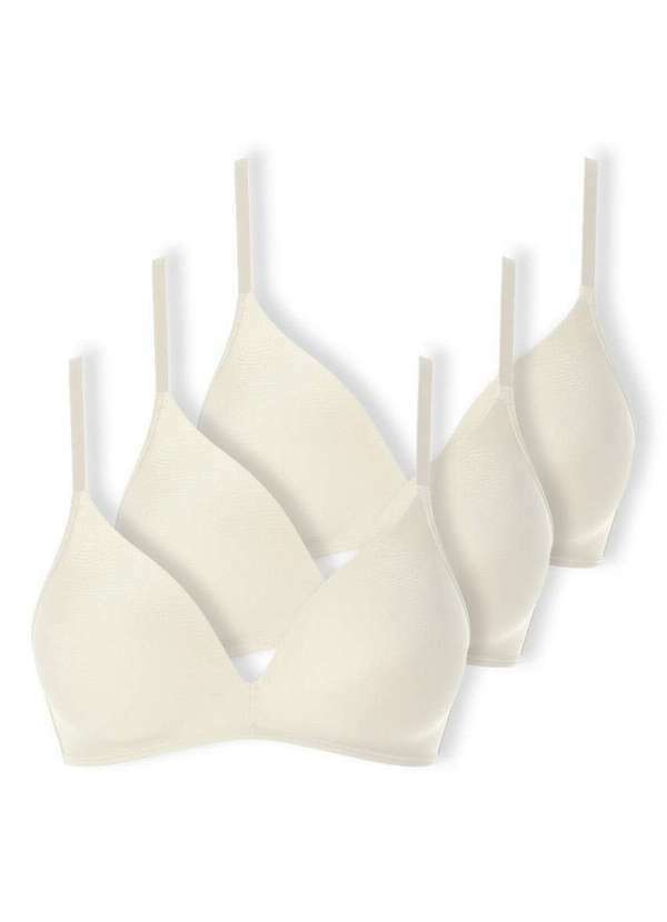 Vista 2 Kit com 3 Sutiã sem Aro com Bojo Paraíso Demillus 63476 Pérola Demillus