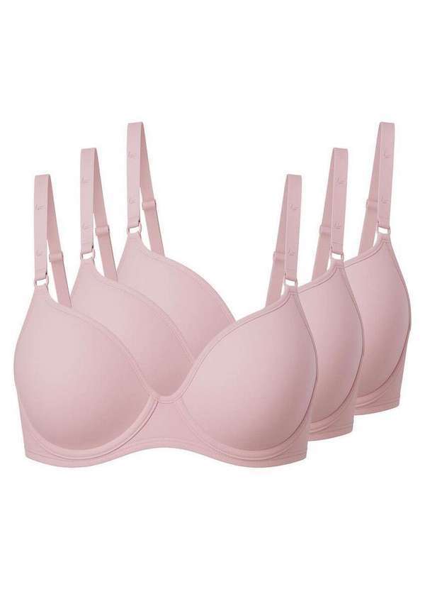Vista 2 Kit com 3 Sutiãs com Aro e Bojo Liz 51818 Taça B Blush Liz