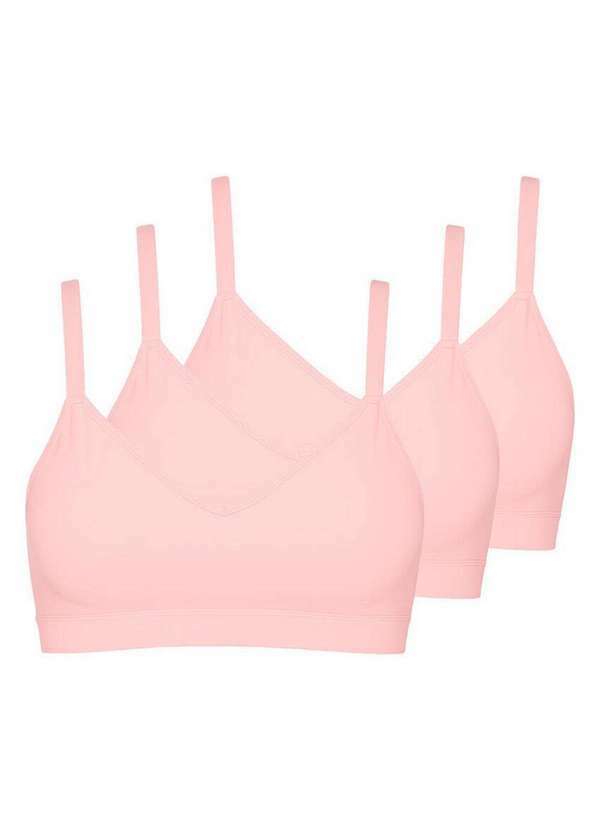Vista 2 Kit com 3 Sutiãs sem Aro com Bojo Liz 51710 Taça B Blush Liz