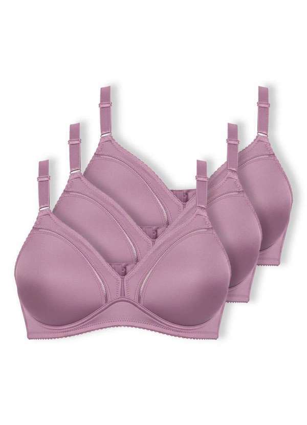Vista 2 Kit com 3 Sutiãs sem Aro e sem Bojo Duloren 111214 Taça B Beringela Duloren