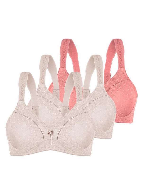 Vista 2 Kit com 3 Sutiãs sem Aro e sem Bojo Duloren 111248 Taça B Beige-Foncè-Argile-Rosé Duloren