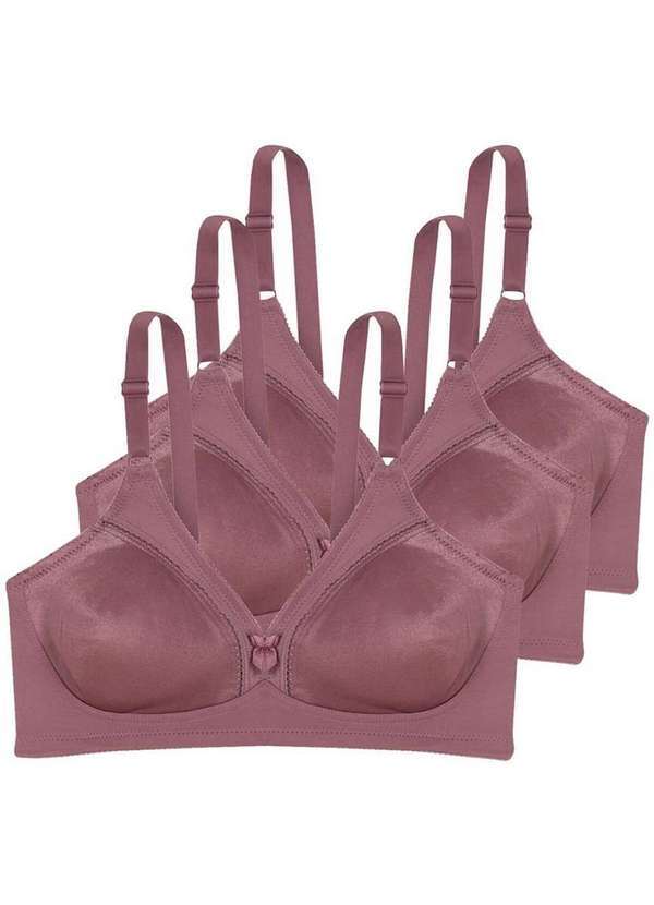 Kit com 3 Sutiãs sem Aro e sem Bojo N Triumph Compliment 24353 Praliné