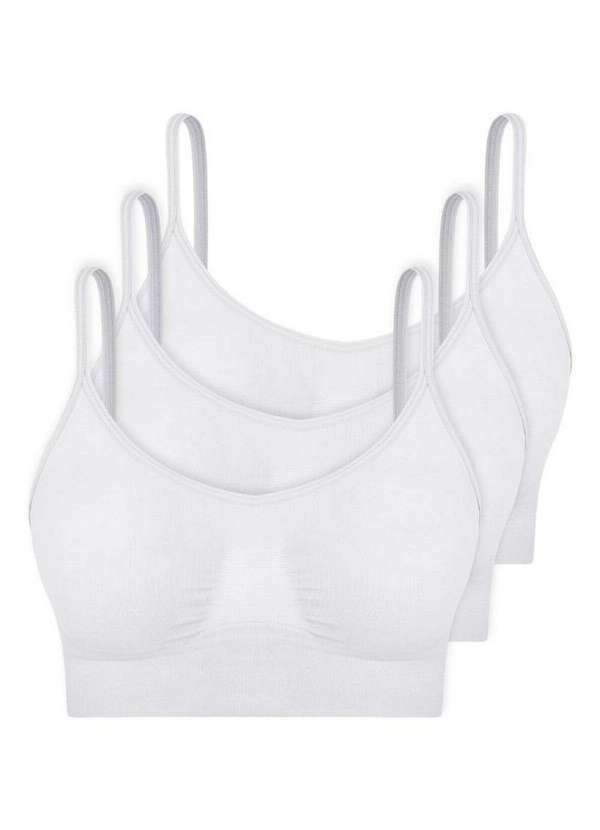 Kit com 3 Top sem Aro e sem Bojo Hope S21020 Branco