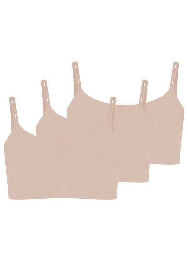 Vista 2 Kit com 3 Tops sem Aro com Bojo Removível Hope 2186 Ballet Hope