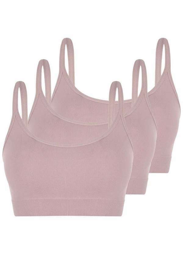 Vista 2 Kit com 3 Tops sem Aro e sem Bojo Loba 41018-001 Nude Lupo Lupo