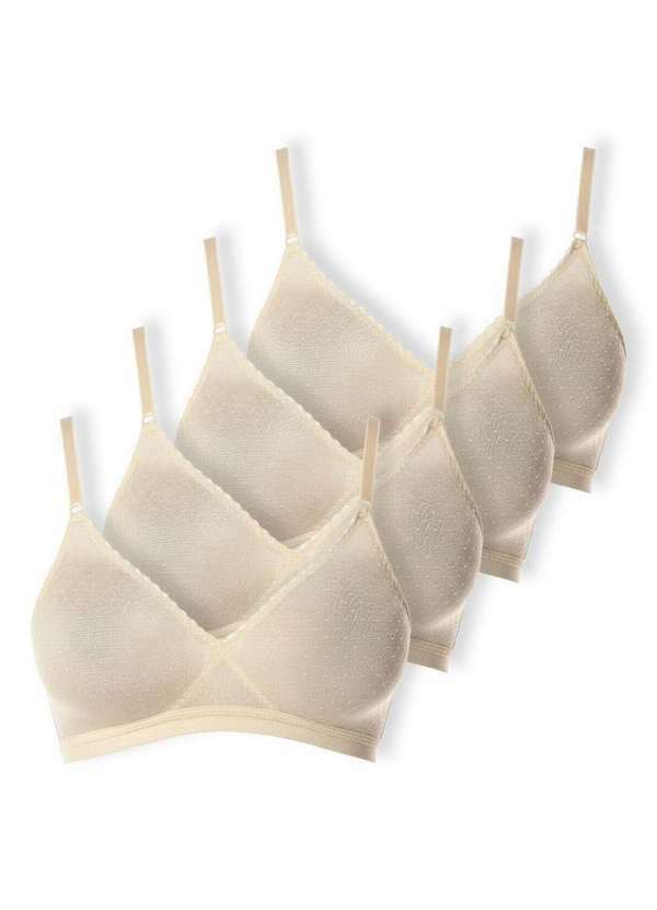 Vista 2 Kit com 4 Sutiãs sem Aro e sem Bojo Poás Demillus 61411 Pérola Demillus