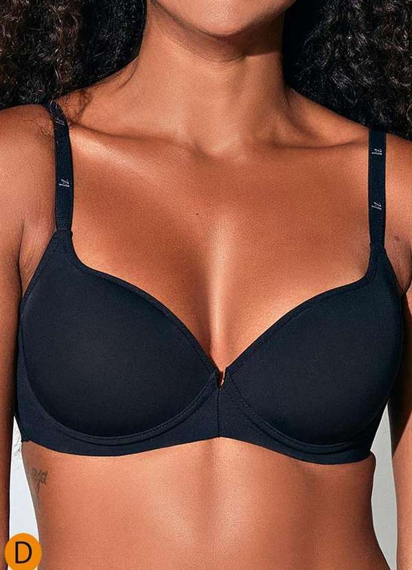 Vista 2 Sutiã com Aro e Bojo Liz 51866 Taça D 71-Preto Liz