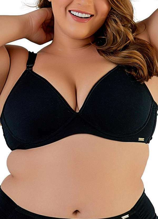 Sutiã com Aro e Bojo Love Secret 813101 Plus Size 012-Preto