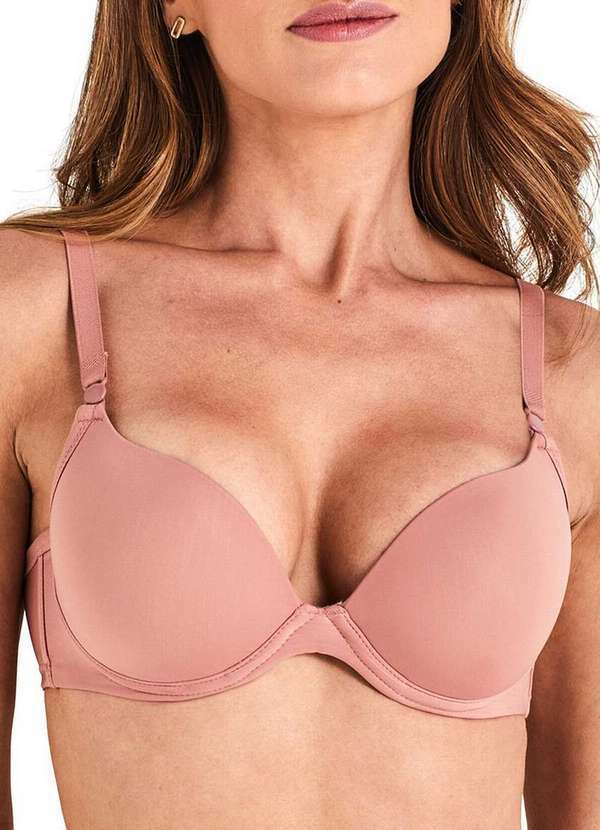 Vista 2 Sutiã com Aro e Bojo Push Up Liz 51690 Taça a 582-Rosa-Mônaco Liz