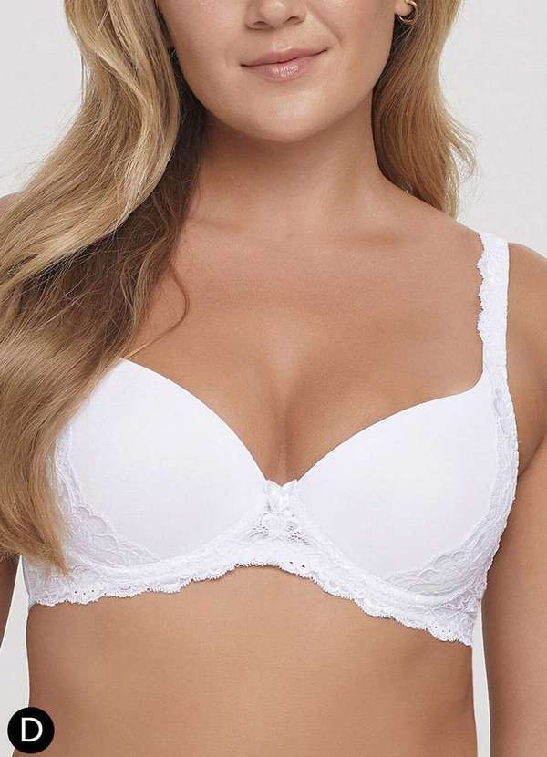 Vista 2 Sutiã com Aro e Bojo Wp Triumph Classic Soft 24727 Taça D 220-Branco Triumph
