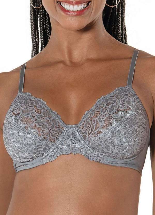 Vista 2 Sutiã com Aro e sem Bojo Cello Demillus 64512 76-Prata Demillus