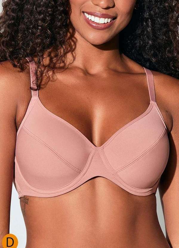 Vista 2 Sutiã com Aro e sem Bojo Liz 57247 Taça D 582-Rosa-Mônaco Liz