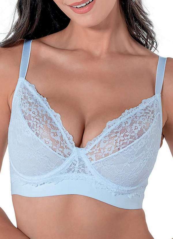 Vista 2 Sutiã com Aro e sem Bojo Rendado Demillus 64237 Taça C 20-Branco Demillus