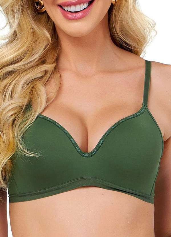 Vista 2 Sutiã sem Aro com Bojo Push Up Love Secret 838103 086-Verde-Militar Love Secret