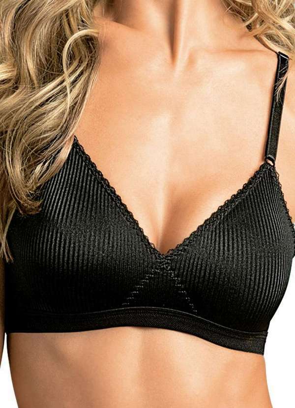 Vista 2 Sutiã sem Aro e sem Bojo Bourbon Demillus 61407 27-Preto Demillus