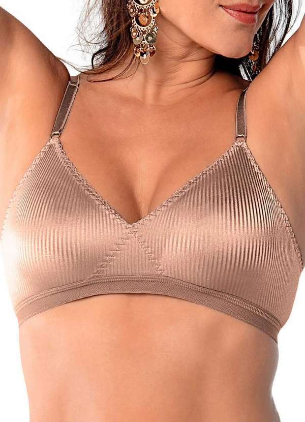 Vista 2 Sutiã sem Aro e sem Bojo Bourbon Demillus 61407 55-Bege-Rosado Demillus