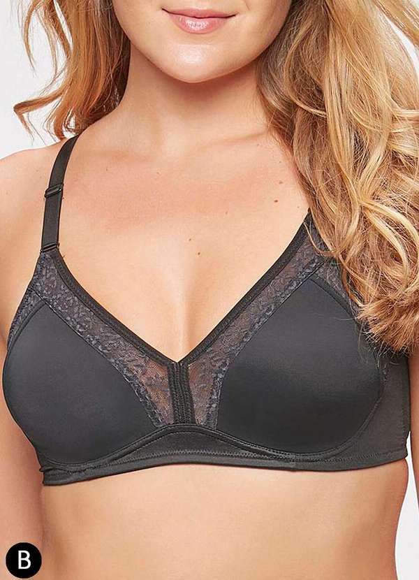 Sutiã sem Aro e sem Bojo N Triumph Lady Form Lace 24755 Taça B 217-Preto