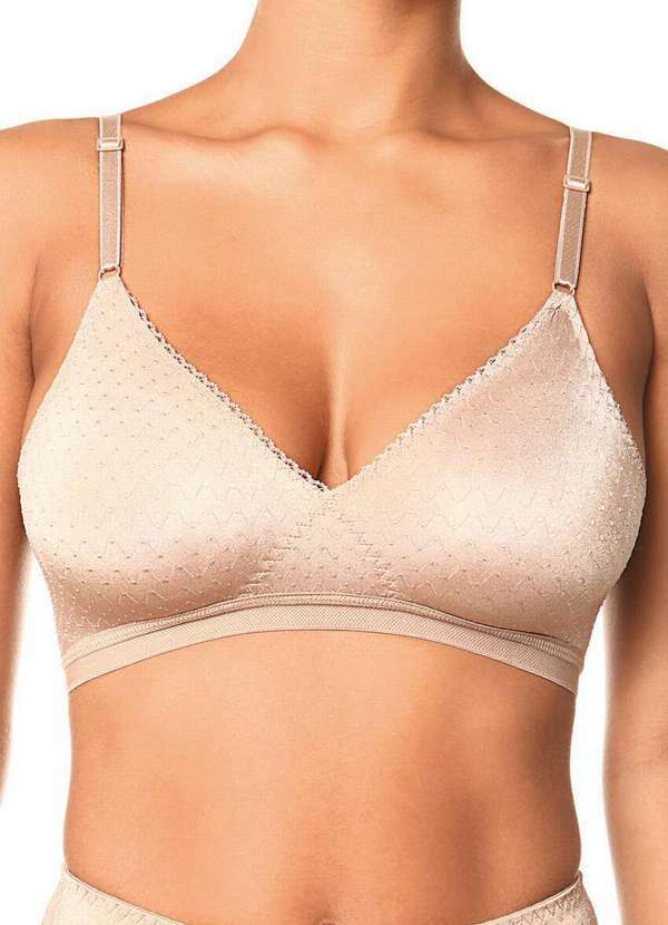 Sutiã sem Aro e sem Bojo Poás Demillus 61411 55-Bege-Rosado