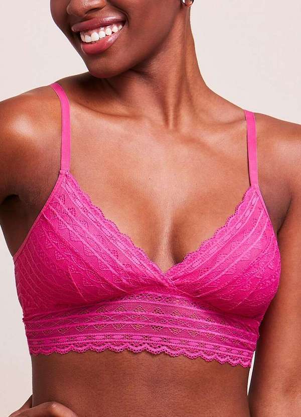 Top sem Aro e sem Bojo Bonjour B27170 Rag-Rosa-Alegria